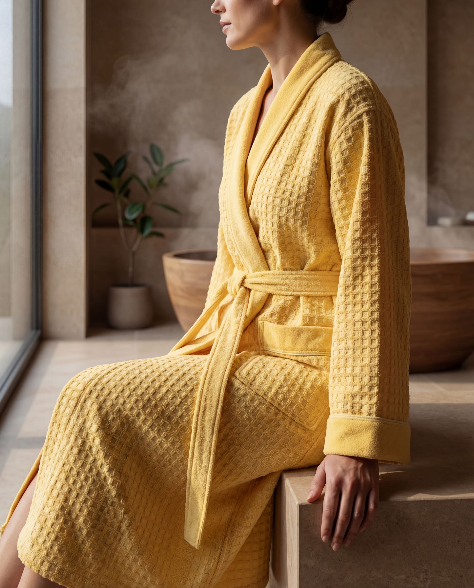 Bademantel – Como / Carla – gelb – XXL