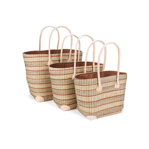 Handgefertigtes Taschen-Set aus Natur-Raffia – 3-teiliges Set