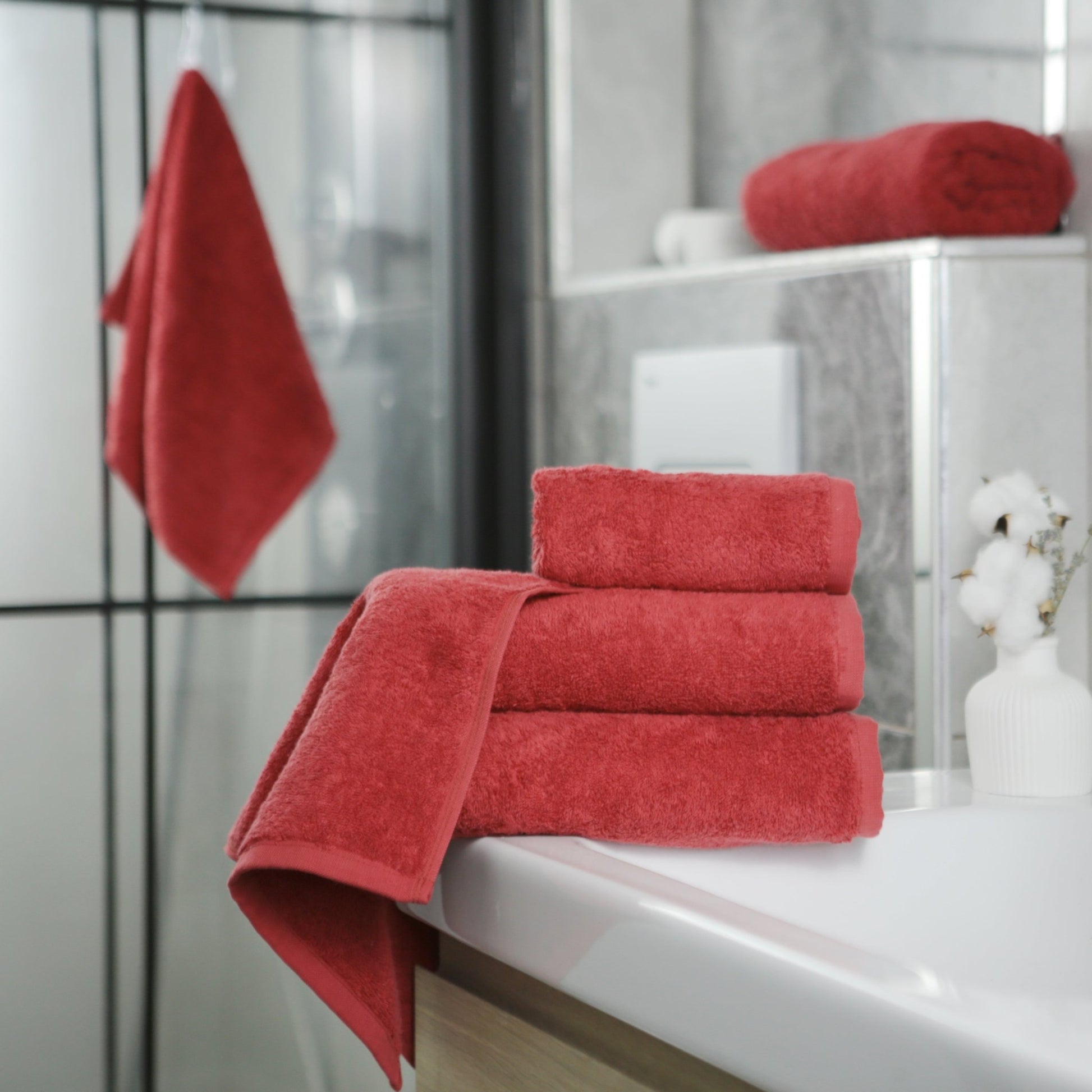 Badetuch Capri Gina 100x150 cm (ROT) - Weberei Pahl GmbH - Online Store - 