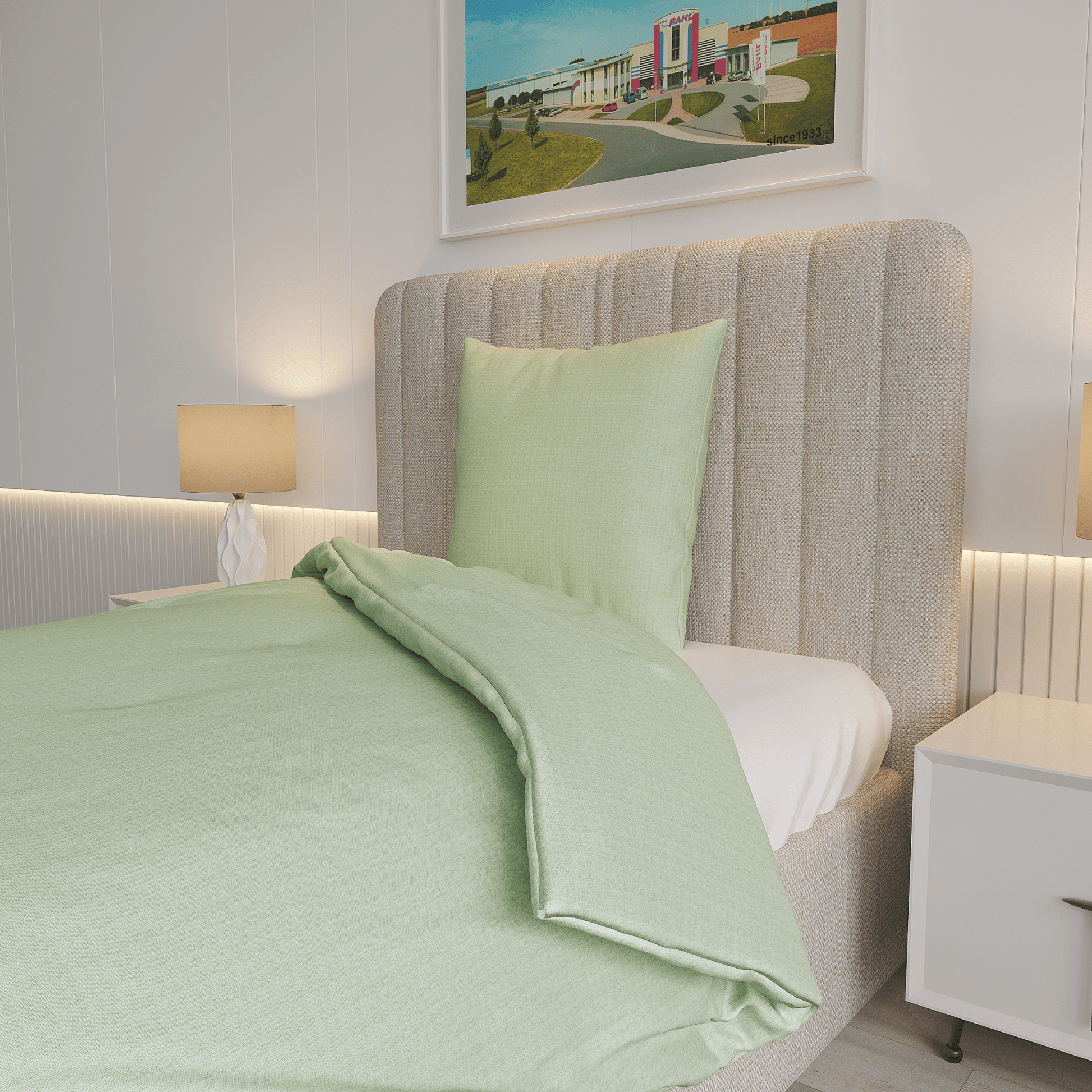 Bettwäscheset Dallas Christa 135x200+80x80 (HELLGRÜN) - Weberei Pahl GmbH - Online Store - 