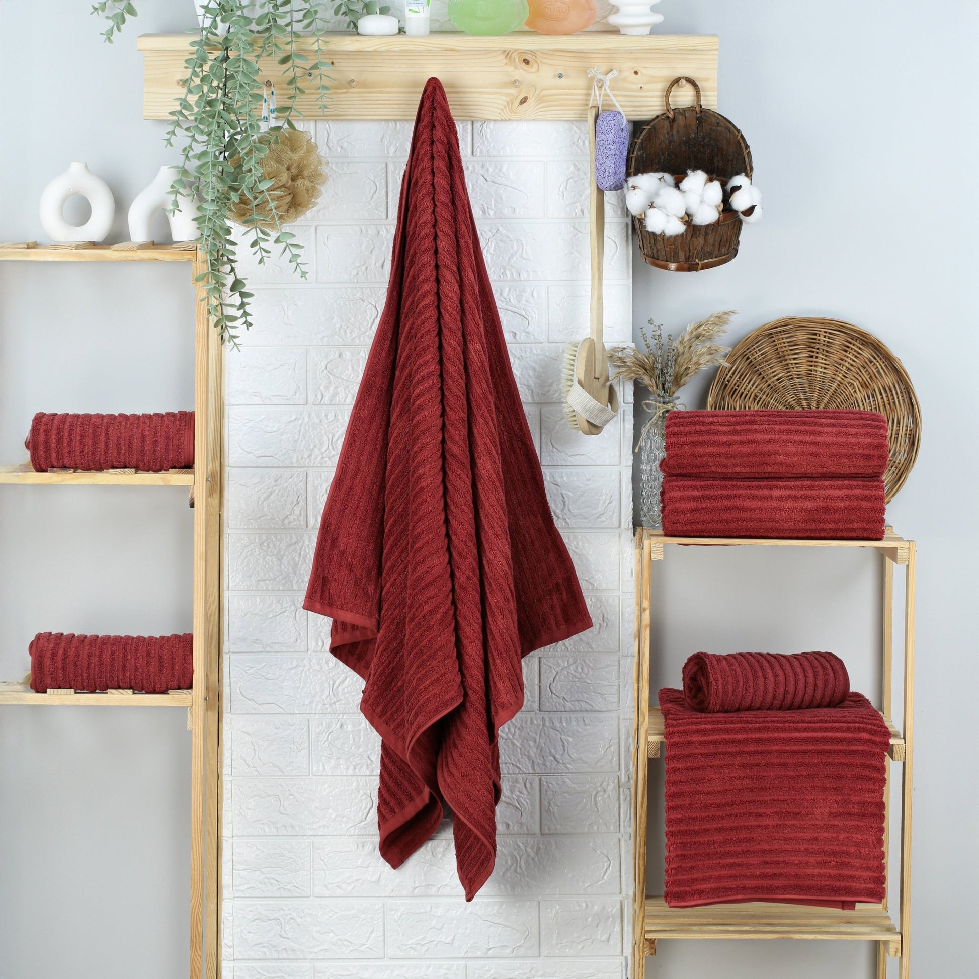 Duschtuch Capri Jenny 70x140 cm (DUNKELROT) - Weberei Pahl GmbH - Online Store - 