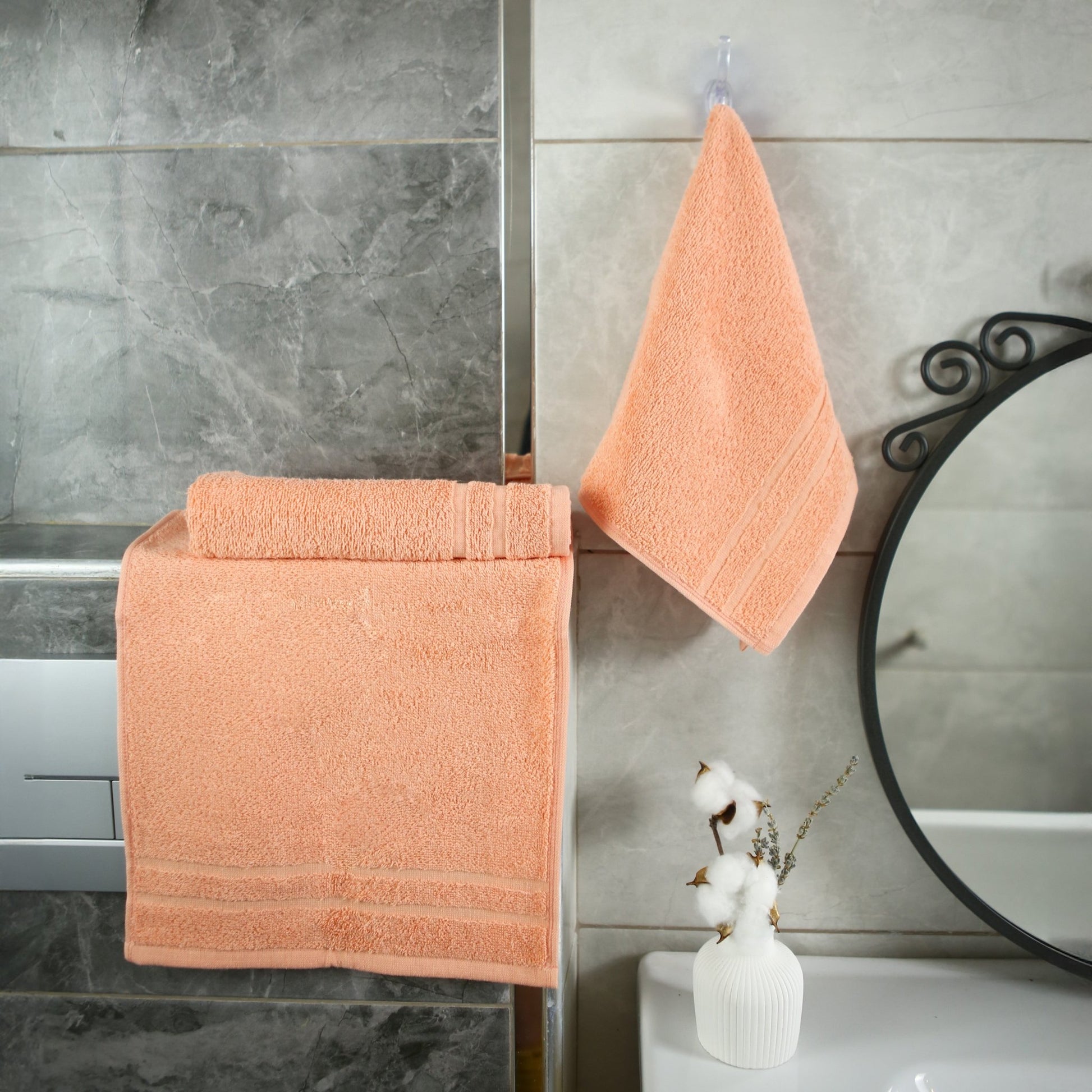 Gästetuch Riva Nina 30x50 cm (APRICOT) - Weberei Pahl GmbH - Online Store - 