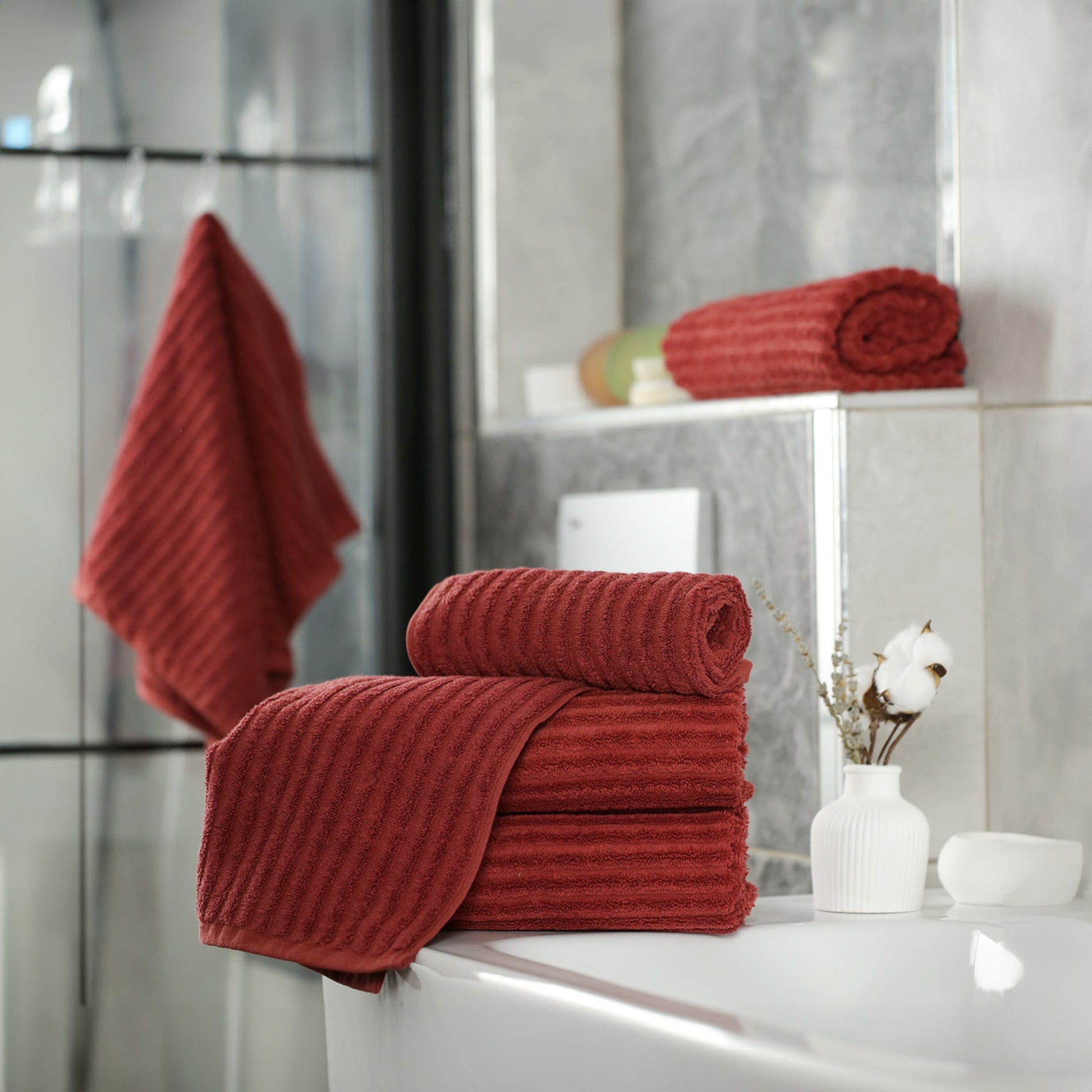 Handtuch Capri Jenny 50x100 cm (ROT) - Weberei Pahl GmbH - Online Store - 
