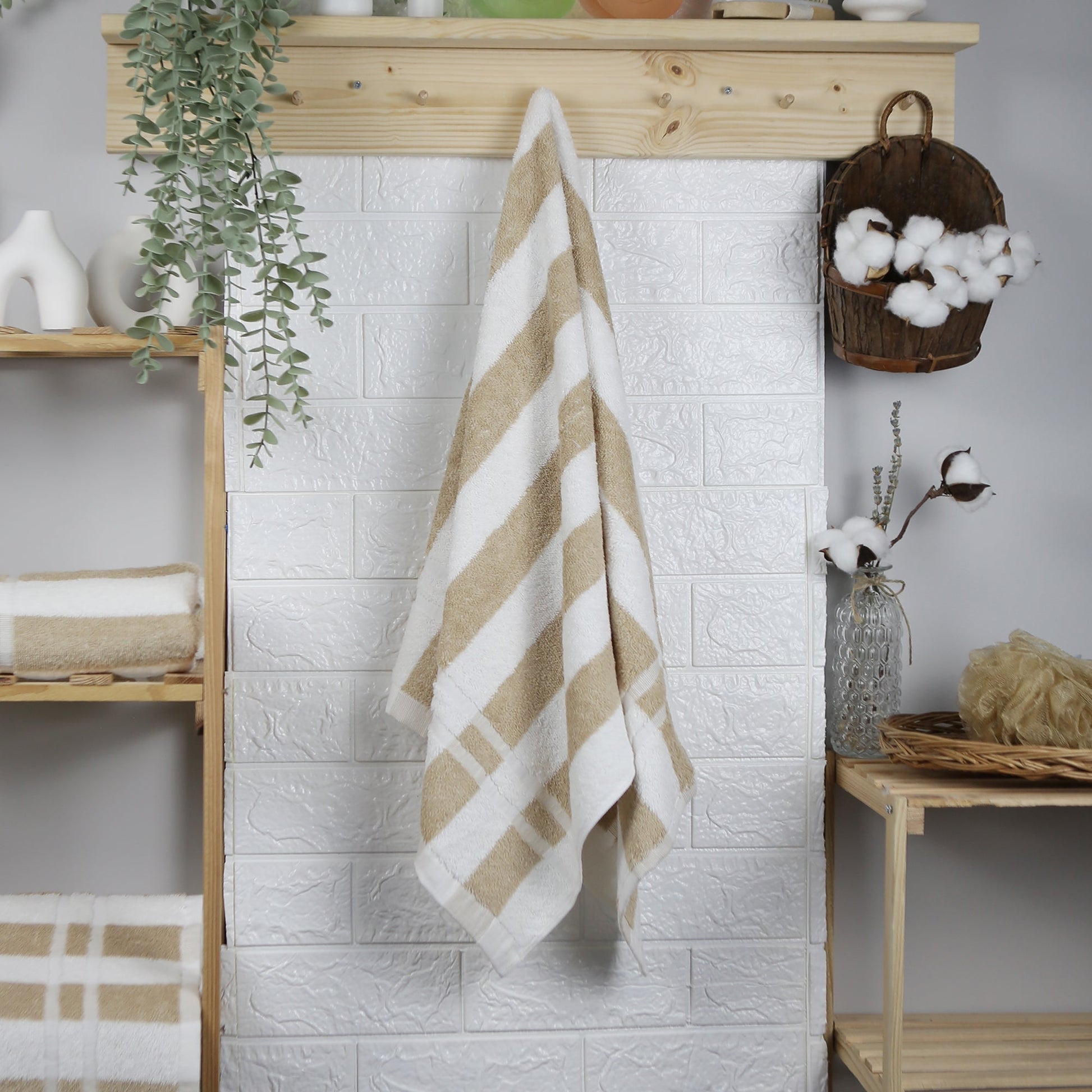 Handtuch Riva Lara 50x100 cm (BEIGE) - Weberei Pahl GmbH - Online Store - 