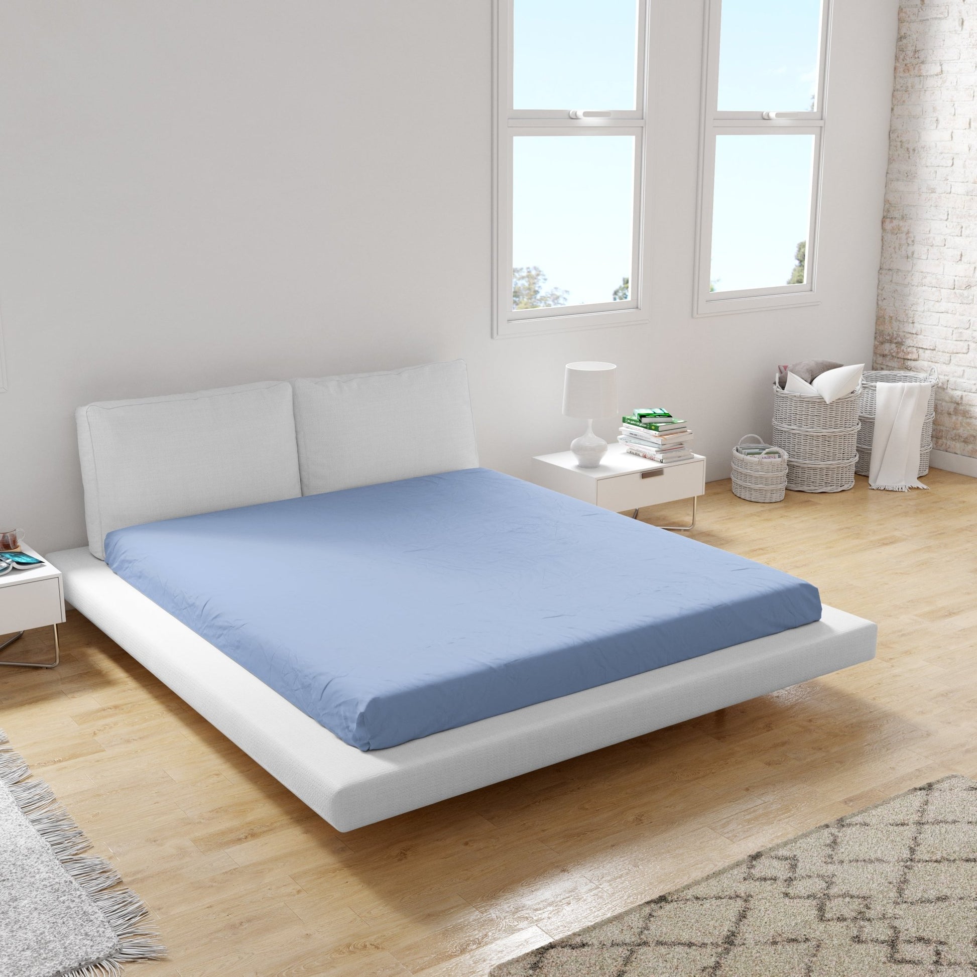 Spannbettlaken Miami Gina 100x200x24 (BLAU) - Weberei Pahl GmbH - Online Store - 