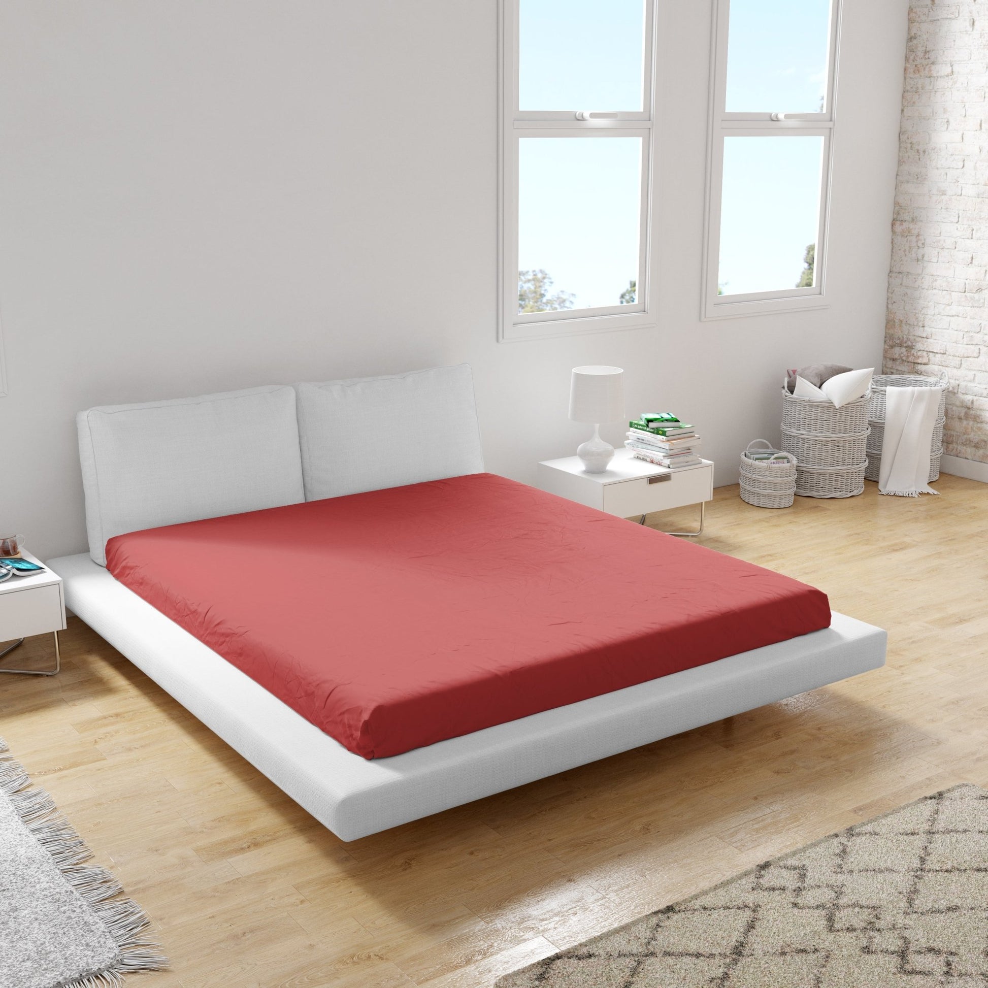 Spannbettlaken Miami Gina 200x200x24 (DUNKELROT) - Weberei Pahl GmbH - Online Store - 
