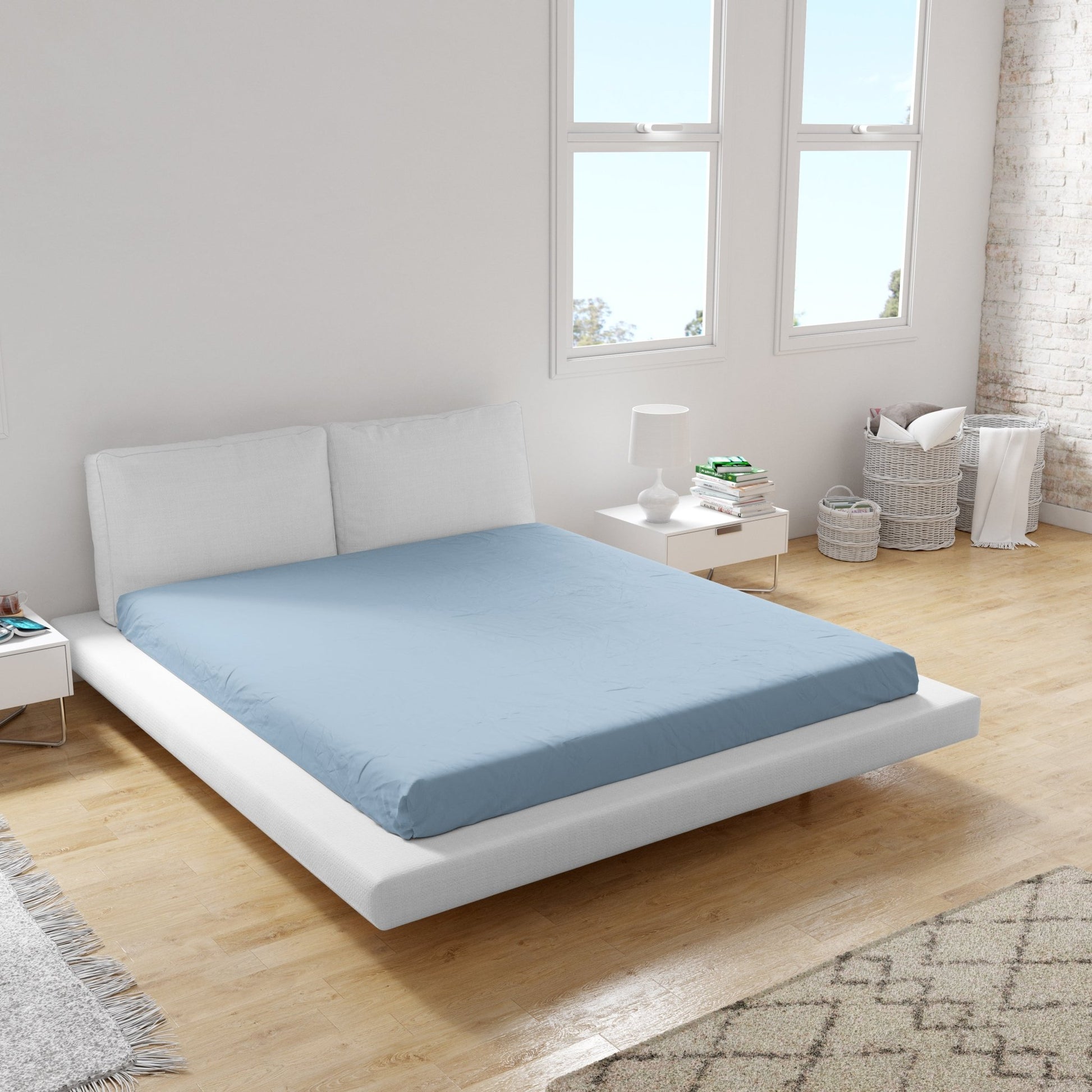 Spannbettlaken Miami Gina 200x200x24 (HELLBLAU) - Weberei Pahl GmbH - Online Store - 