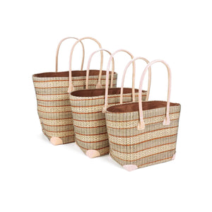 Weberei Pahl Muster2 Handgefertigtes Taschen-Set aus Natur-Raffia – 3-teiliges Set 108211_9