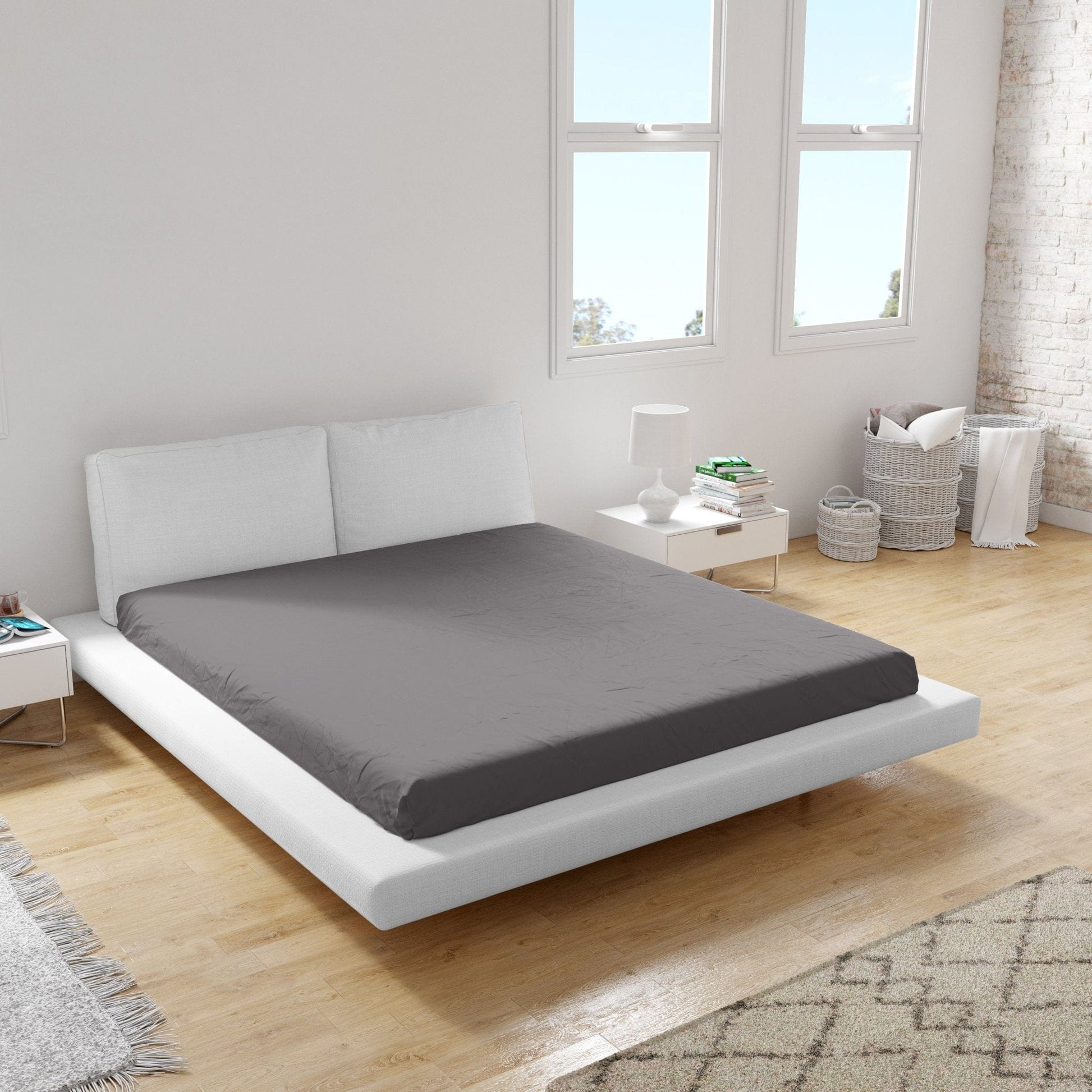 Weberei Pahl Spannbettlaken Miami Gina 160x200x24 (GRAPHIT) 102351