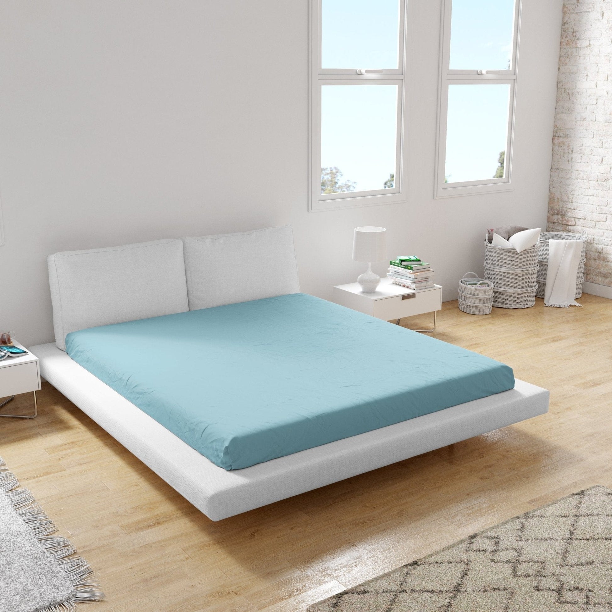 Weberei Pahl Spannbettlaken Miami Gina 200x200x24 (AZUR) 103267