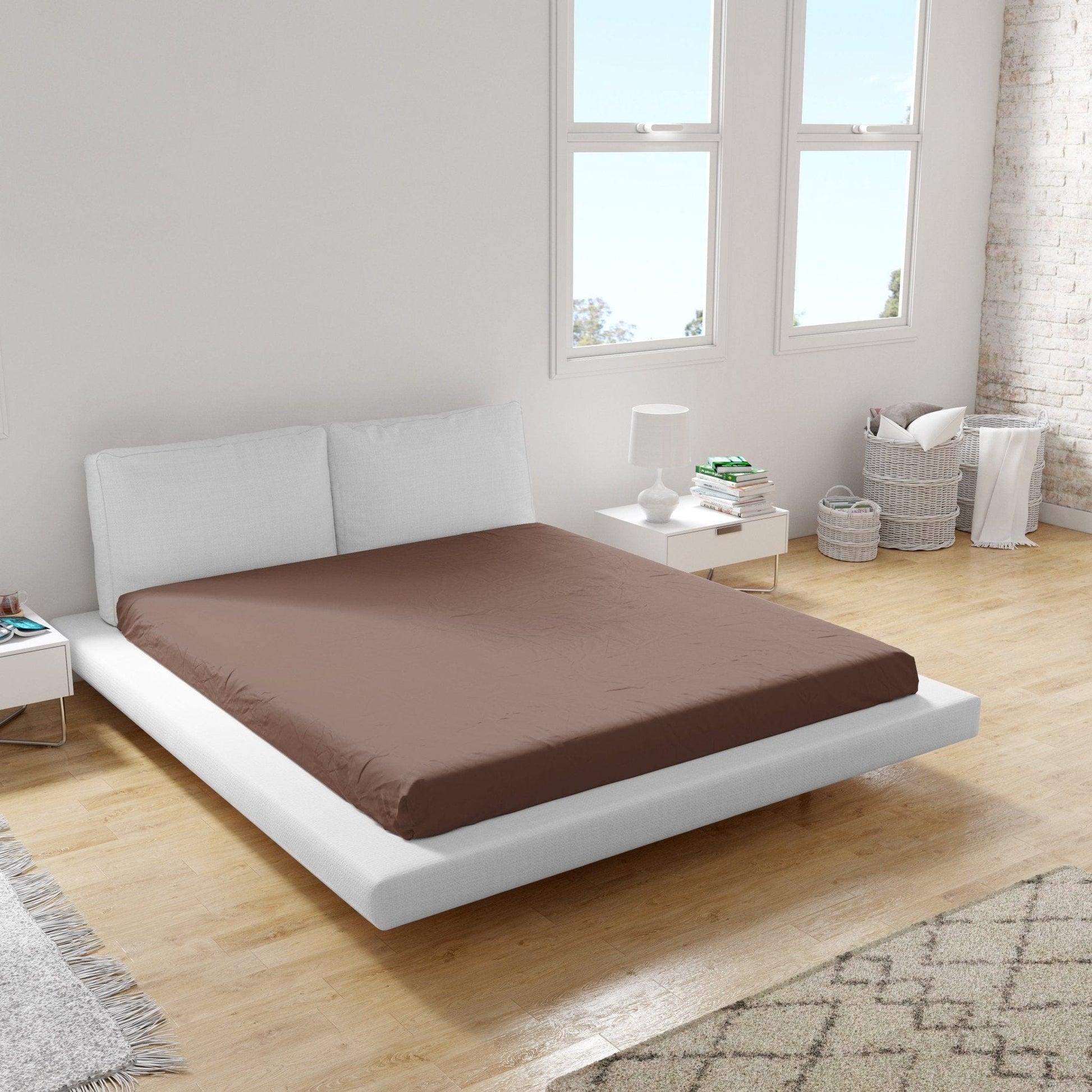 Weberei Pahl Spannbettlaken Miami Gina 200x200x24 (BRAUN) 102353
