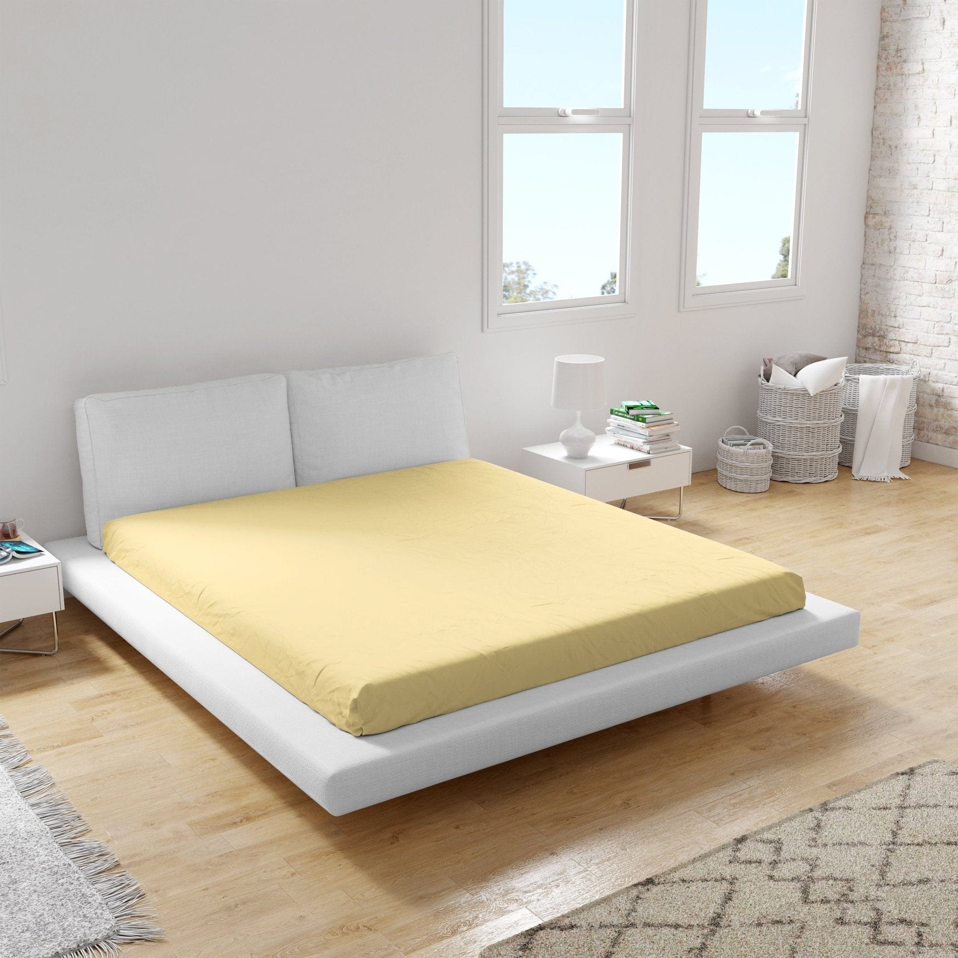 Weberei Pahl Spannbettlaken Miami Gina 200x200x24 (GELB) 105466